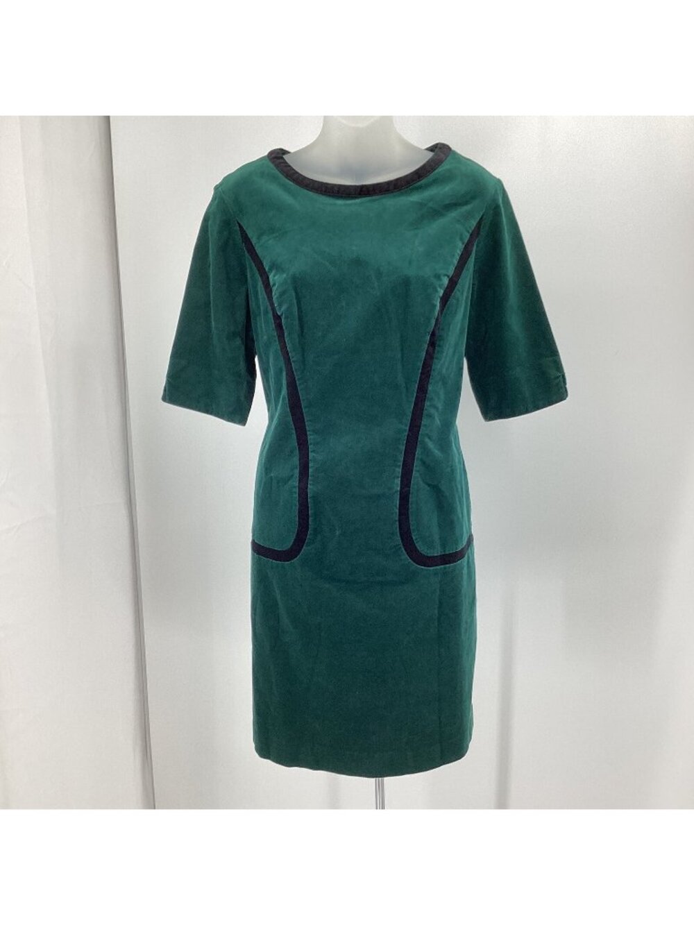 Boden Womens Size US 10R Corduroy Thelma Illusion Dress Half Sleeve Green